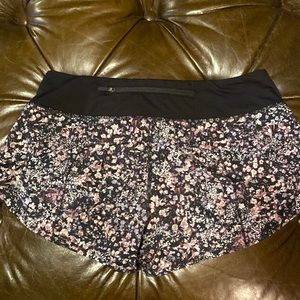 Lululemon black with flowers shorts